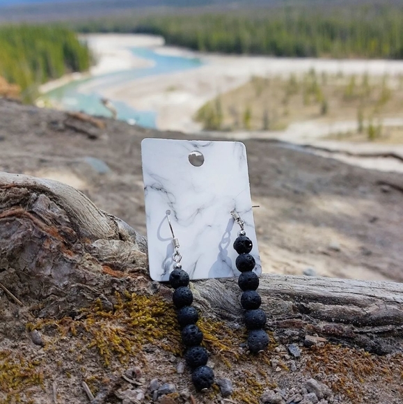 Lava rock earrings - Picture 1 of 1